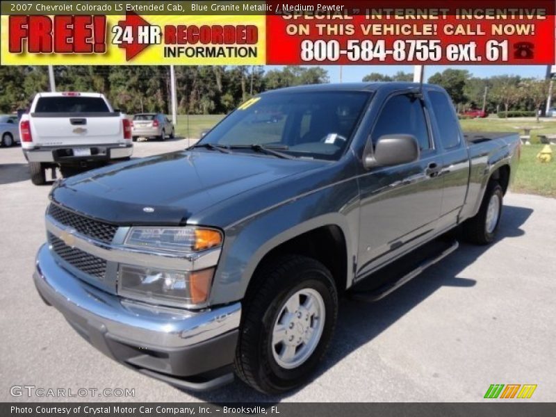 Blue Granite Metallic / Medium Pewter 2007 Chevrolet Colorado LS Extended Cab