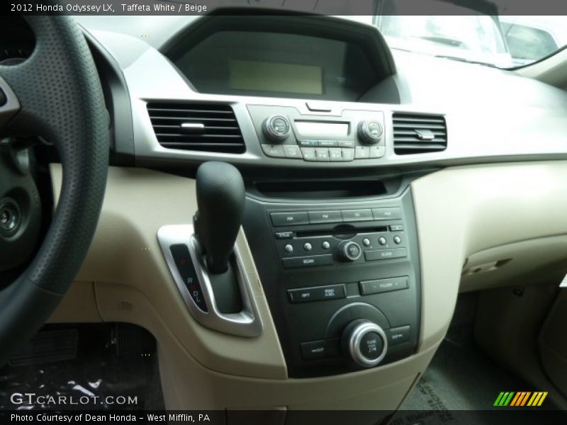 Taffeta White / Beige 2012 Honda Odyssey LX