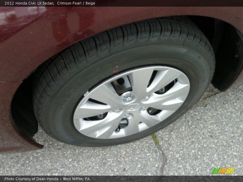 Crimson Pearl / Beige 2012 Honda Civic LX Sedan