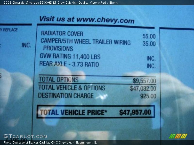 Victory Red / Ebony 2008 Chevrolet Silverado 3500HD LT Crew Cab 4x4 Dually