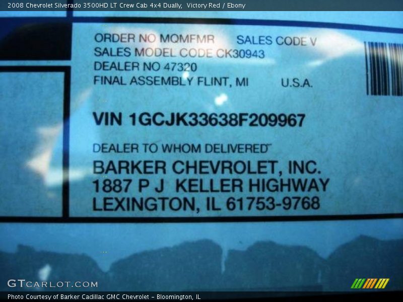 Victory Red / Ebony 2008 Chevrolet Silverado 3500HD LT Crew Cab 4x4 Dually