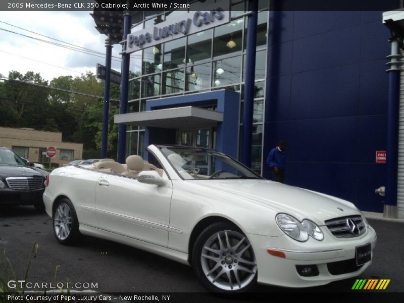 Arctic White / Stone 2009 Mercedes-Benz CLK 350 Cabriolet