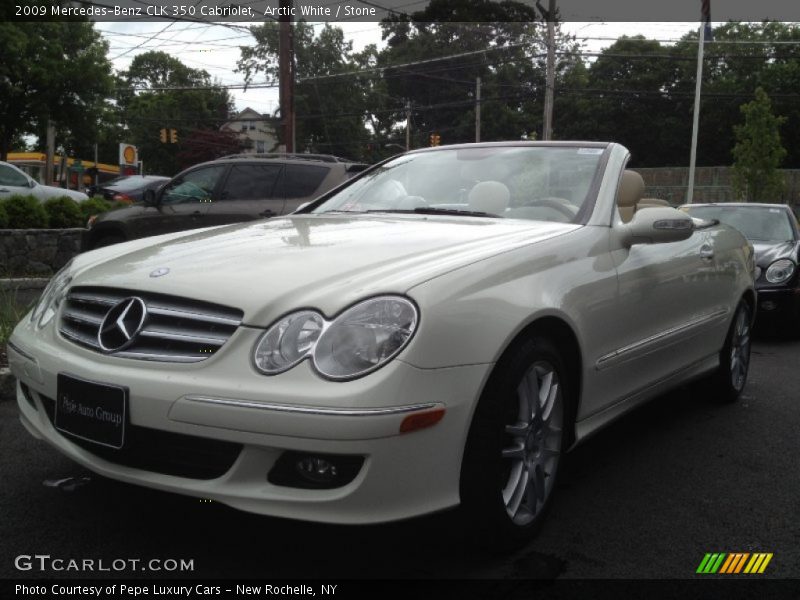 Arctic White / Stone 2009 Mercedes-Benz CLK 350 Cabriolet