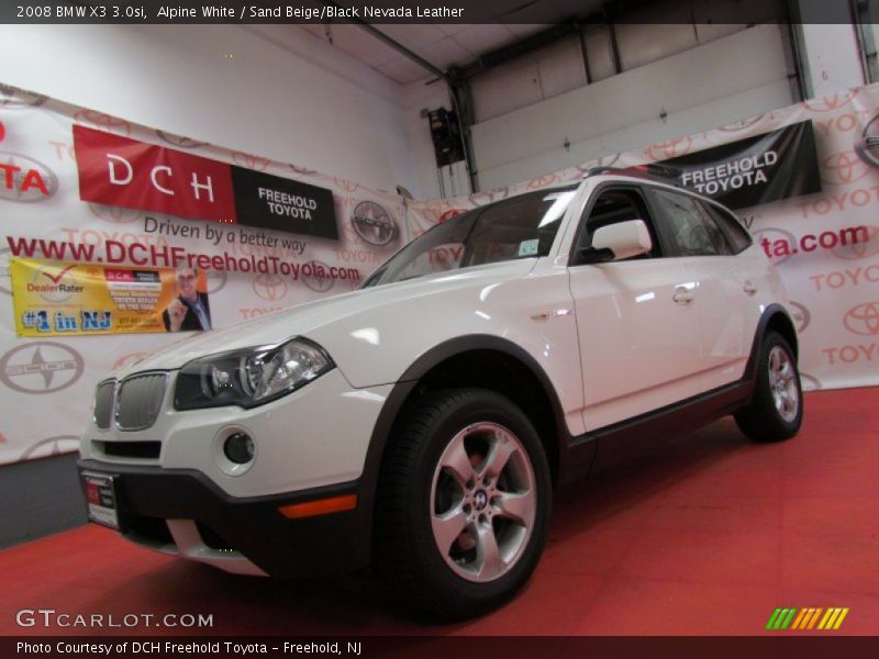 Alpine White / Sand Beige/Black Nevada Leather 2008 BMW X3 3.0si