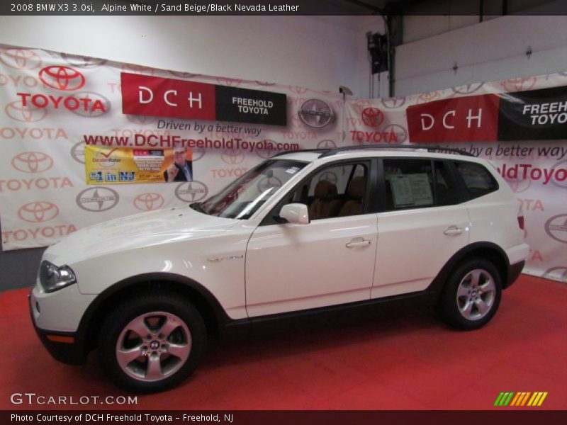 Alpine White / Sand Beige/Black Nevada Leather 2008 BMW X3 3.0si