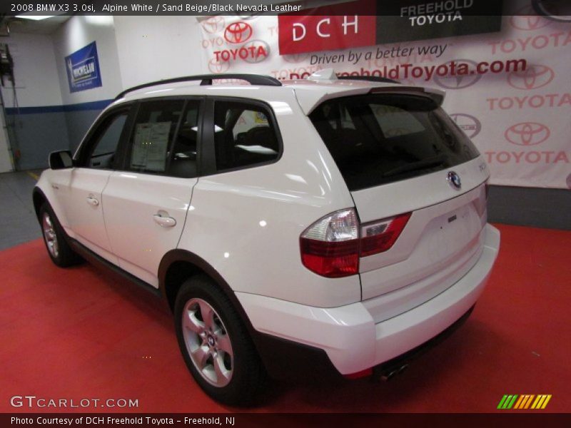 Alpine White / Sand Beige/Black Nevada Leather 2008 BMW X3 3.0si
