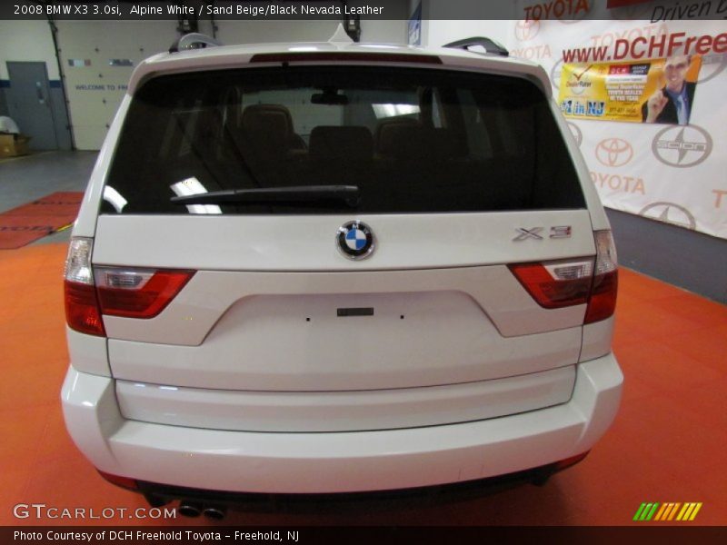 Alpine White / Sand Beige/Black Nevada Leather 2008 BMW X3 3.0si