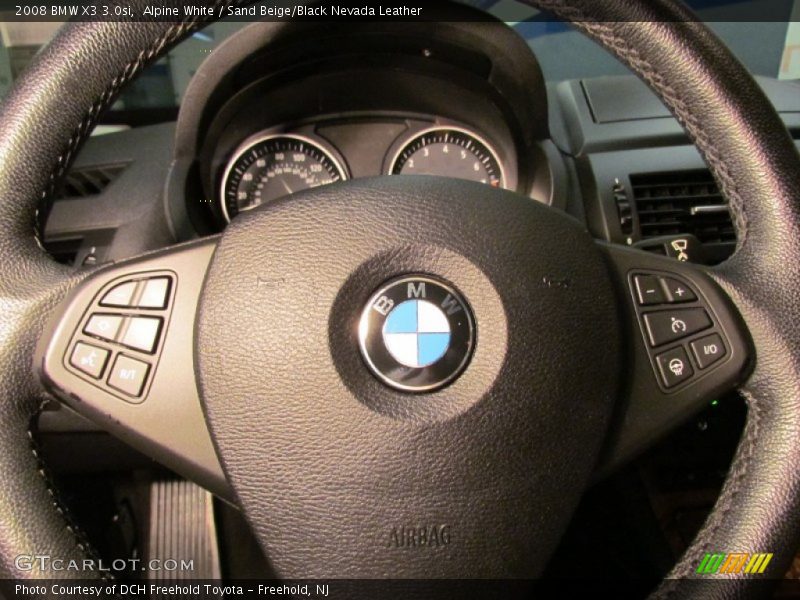 Alpine White / Sand Beige/Black Nevada Leather 2008 BMW X3 3.0si