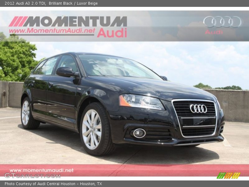 Brilliant Black / Luxor Beige 2012 Audi A3 2.0 TDI