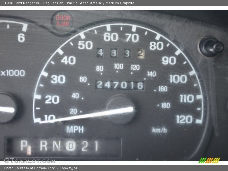 Pacific Green Metallic / Medium Graphite 1998 Ford Ranger XLT Regular Cab