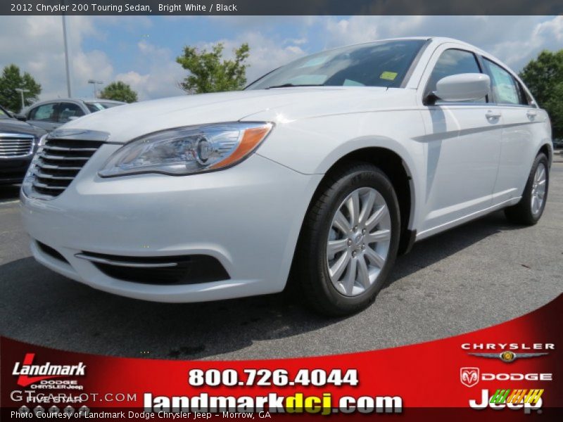 Bright White / Black 2012 Chrysler 200 Touring Sedan