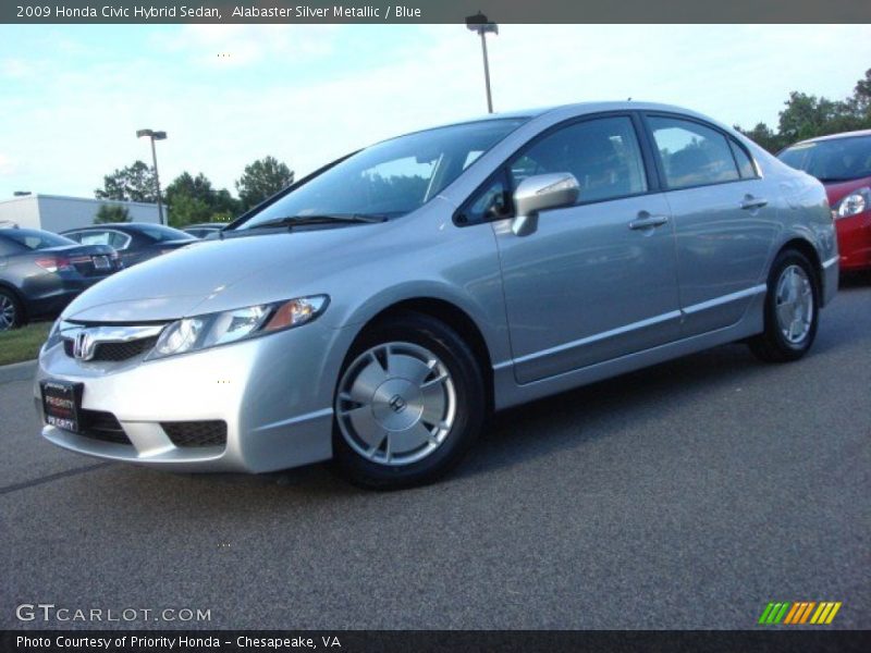 Alabaster Silver Metallic / Blue 2009 Honda Civic Hybrid Sedan