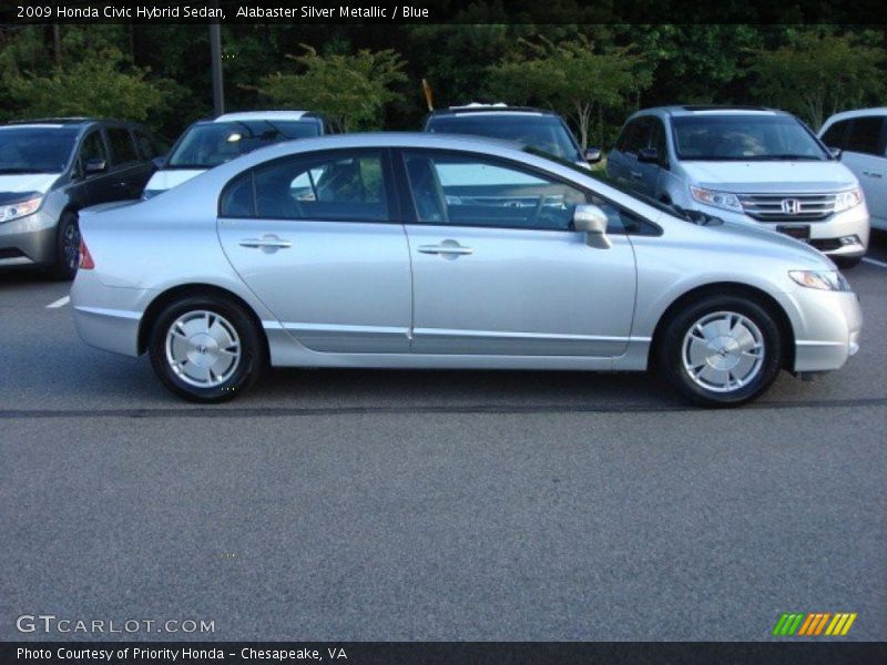 Alabaster Silver Metallic / Blue 2009 Honda Civic Hybrid Sedan
