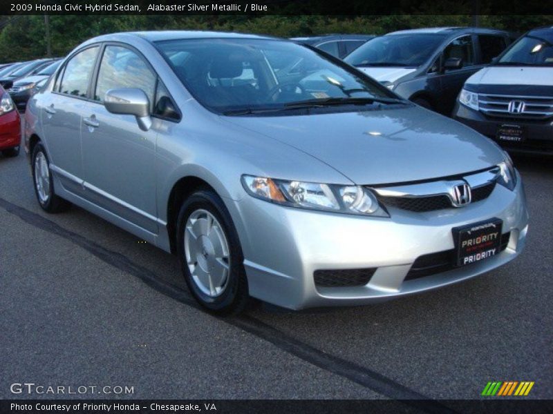 Alabaster Silver Metallic / Blue 2009 Honda Civic Hybrid Sedan