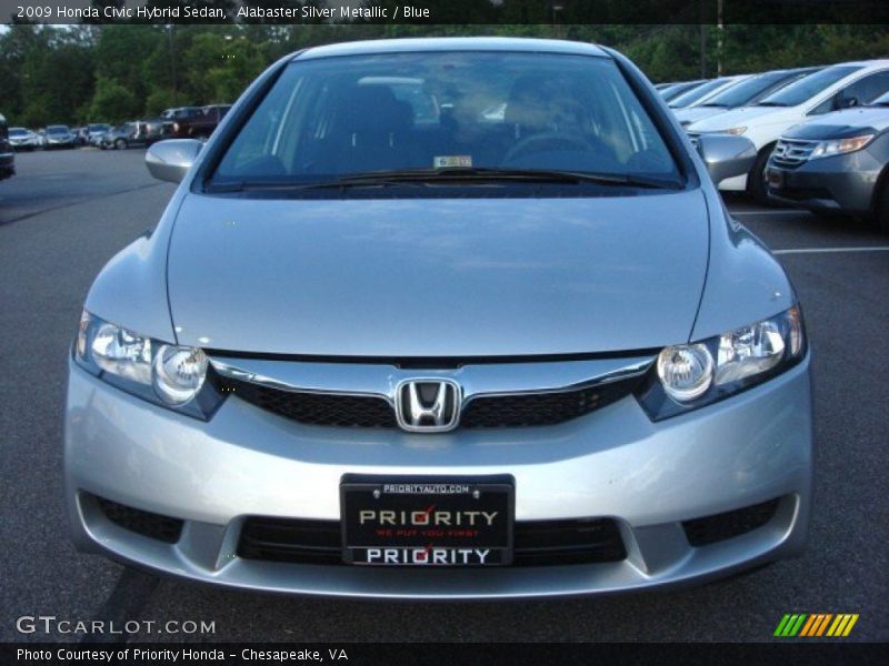 Alabaster Silver Metallic / Blue 2009 Honda Civic Hybrid Sedan