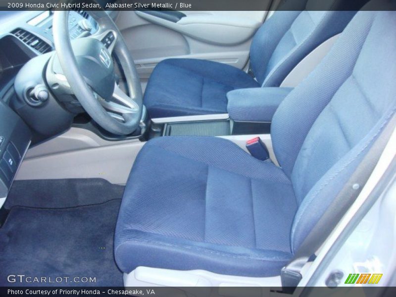 Alabaster Silver Metallic / Blue 2009 Honda Civic Hybrid Sedan