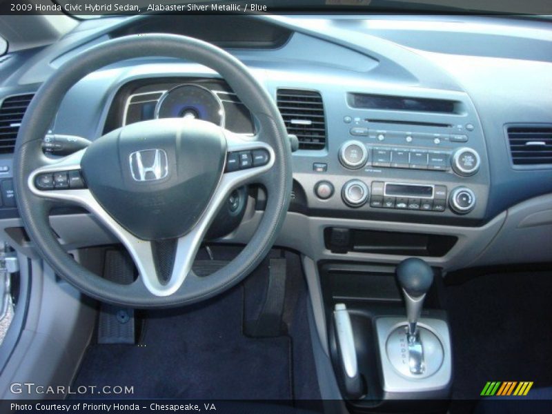 Alabaster Silver Metallic / Blue 2009 Honda Civic Hybrid Sedan