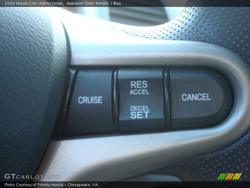 Alabaster Silver Metallic / Blue 2009 Honda Civic Hybrid Sedan