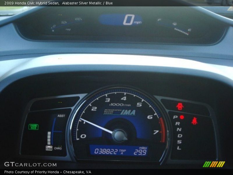 Alabaster Silver Metallic / Blue 2009 Honda Civic Hybrid Sedan