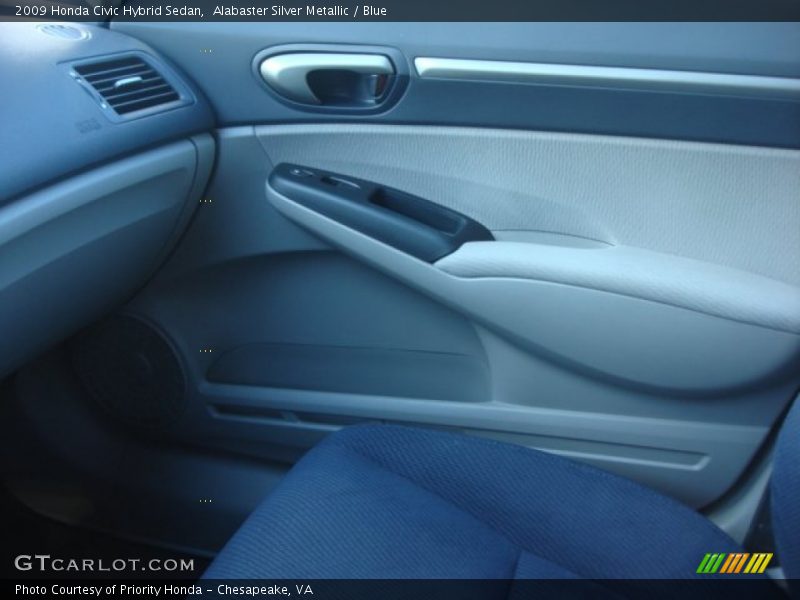 Alabaster Silver Metallic / Blue 2009 Honda Civic Hybrid Sedan