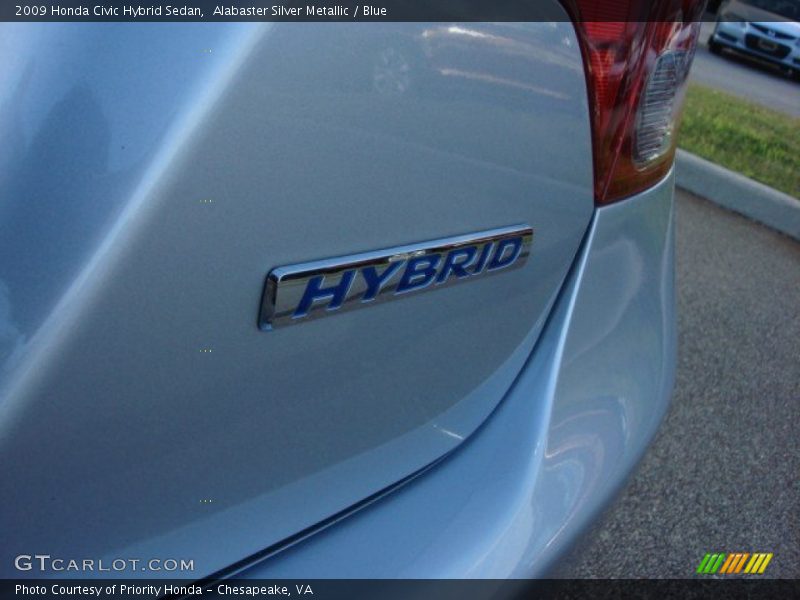 Alabaster Silver Metallic / Blue 2009 Honda Civic Hybrid Sedan
