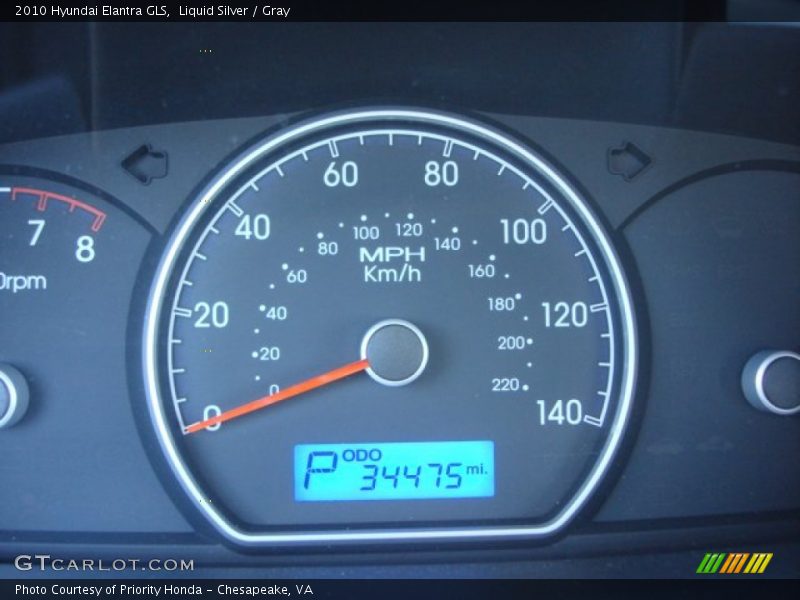 Liquid Silver / Gray 2010 Hyundai Elantra GLS