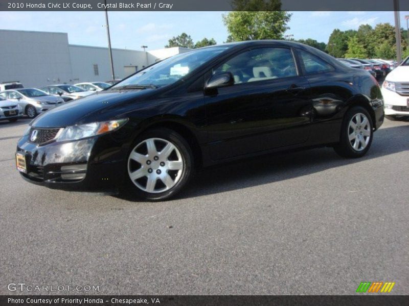 Crystal Black Pearl / Gray 2010 Honda Civic LX Coupe