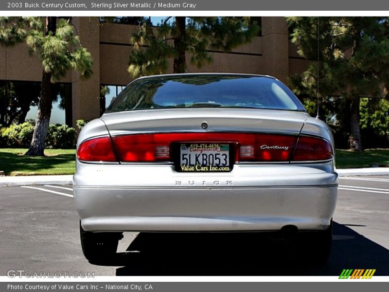 Sterling Silver Metallic / Medium Gray 2003 Buick Century Custom
