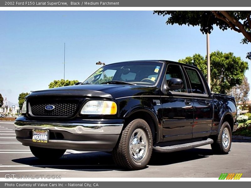 Black / Medium Parchment 2002 Ford F150 Lariat SuperCrew