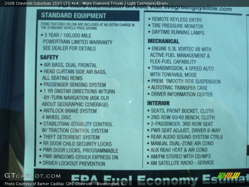 White Diamond Tricoat / Light Cashmere/Ebony 2008 Chevrolet Suburban 1500 LTZ 4x4