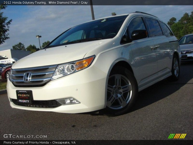 White Diamond Pearl / Gray 2012 Honda Odyssey Touring