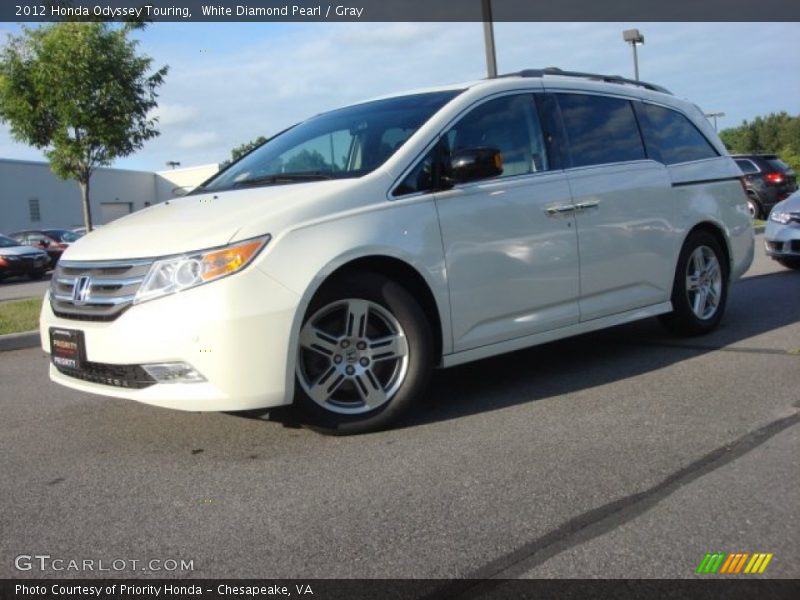 White Diamond Pearl / Gray 2012 Honda Odyssey Touring