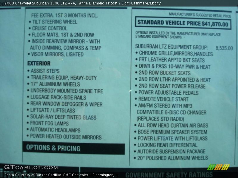 White Diamond Tricoat / Light Cashmere/Ebony 2008 Chevrolet Suburban 1500 LTZ 4x4