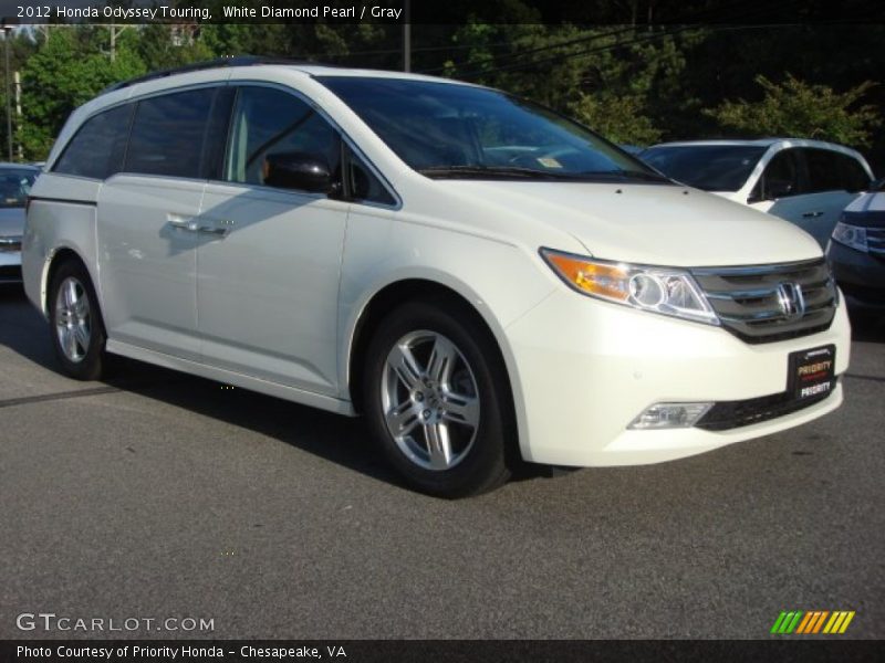 White Diamond Pearl / Gray 2012 Honda Odyssey Touring
