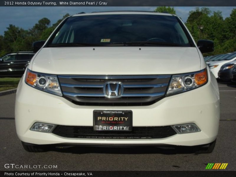 White Diamond Pearl / Gray 2012 Honda Odyssey Touring