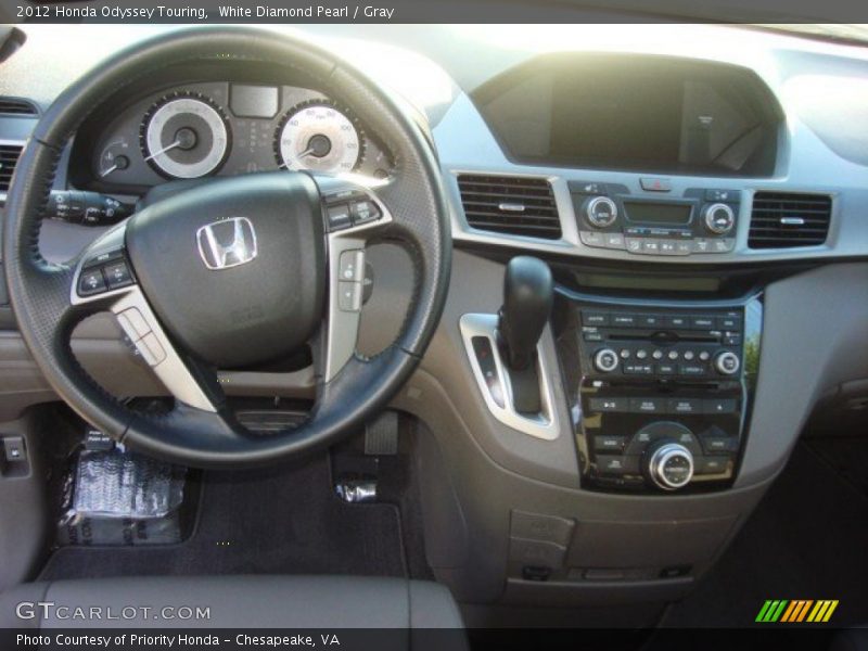 White Diamond Pearl / Gray 2012 Honda Odyssey Touring