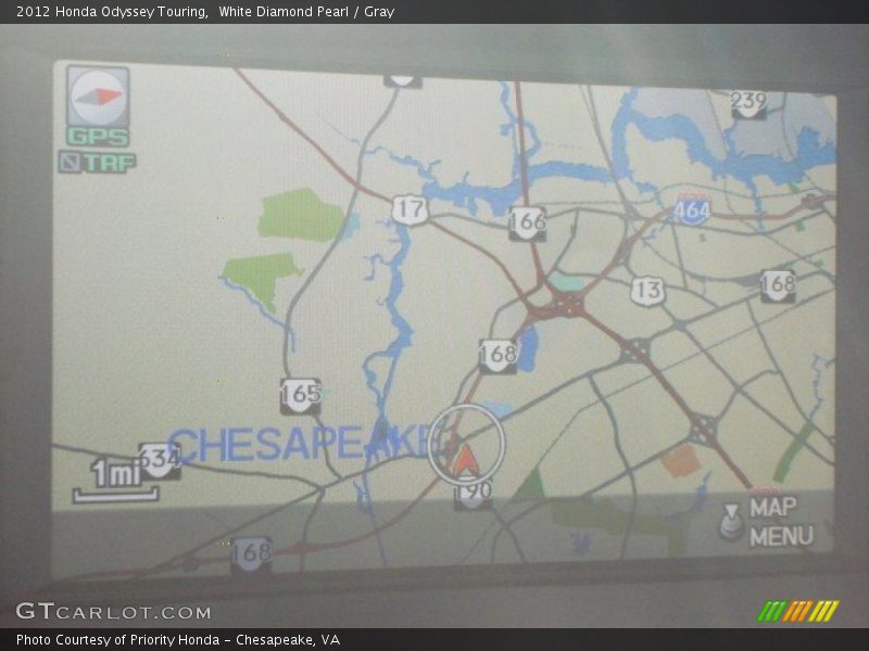 White Diamond Pearl / Gray 2012 Honda Odyssey Touring