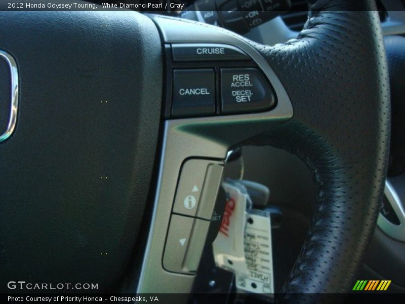 White Diamond Pearl / Gray 2012 Honda Odyssey Touring