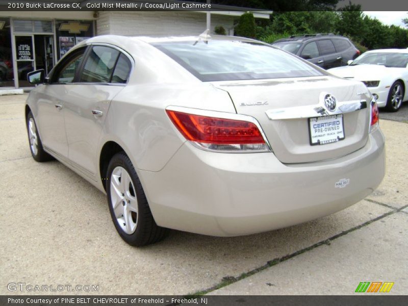 Gold Mist Metallic / Cocoa/Light Cashmere 2010 Buick LaCrosse CX