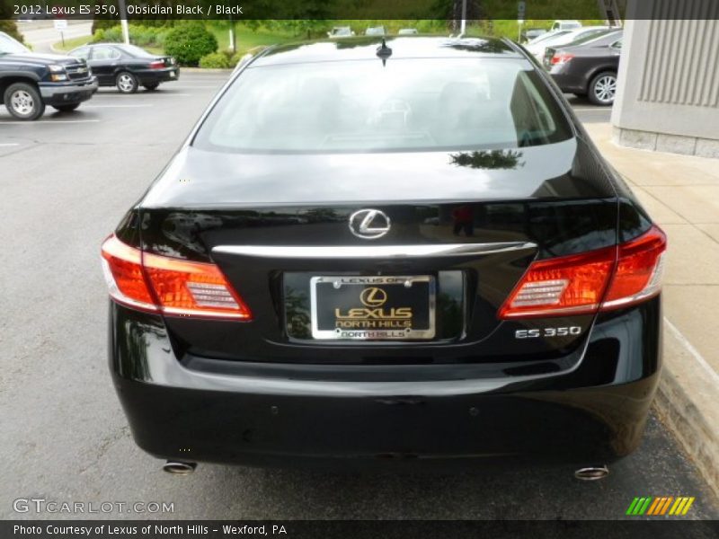Obsidian Black / Black 2012 Lexus ES 350