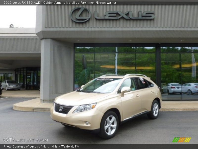 Golden Almond Metallic / Parchment/Brown Walnut 2010 Lexus RX 350 AWD