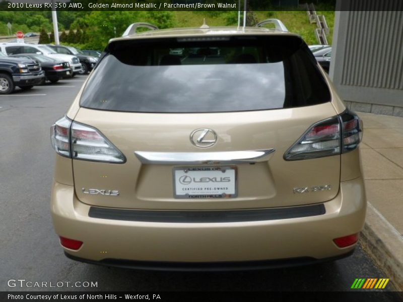 Golden Almond Metallic / Parchment/Brown Walnut 2010 Lexus RX 350 AWD