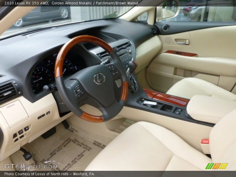 Golden Almond Metallic / Parchment/Brown Walnut 2010 Lexus RX 350 AWD