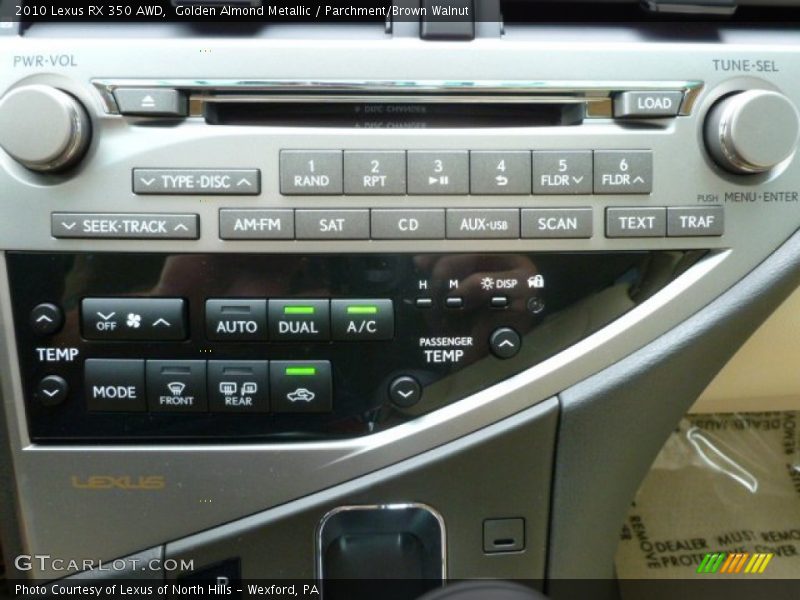 Golden Almond Metallic / Parchment/Brown Walnut 2010 Lexus RX 350 AWD