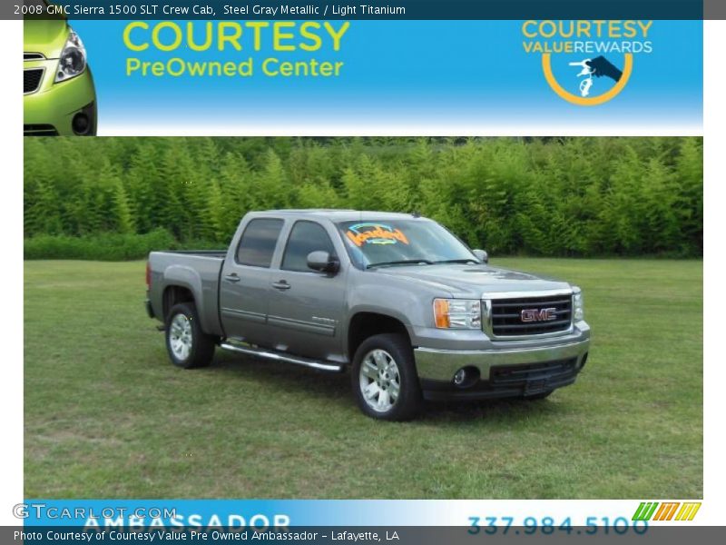 Steel Gray Metallic / Light Titanium 2008 GMC Sierra 1500 SLT Crew Cab
