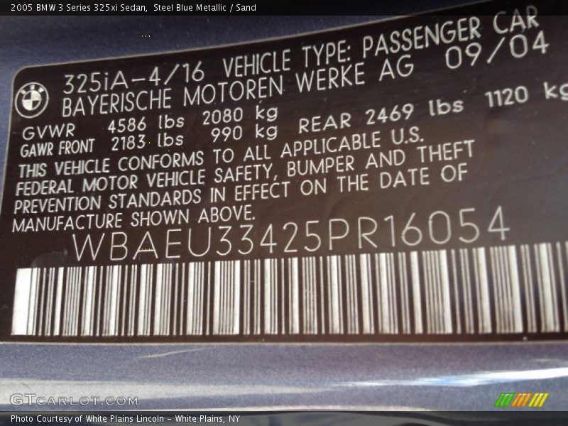 Steel Blue Metallic / Sand 2005 BMW 3 Series 325xi Sedan