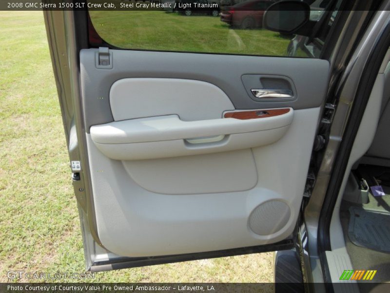 Steel Gray Metallic / Light Titanium 2008 GMC Sierra 1500 SLT Crew Cab