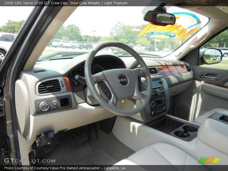 Steel Gray Metallic / Light Titanium 2008 GMC Sierra 1500 SLT Crew Cab