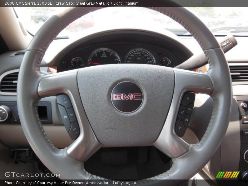 Steel Gray Metallic / Light Titanium 2008 GMC Sierra 1500 SLT Crew Cab