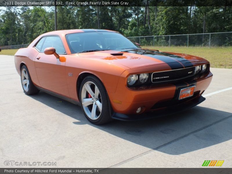 Toxic Orange Pearl / Dark Slate Gray 2011 Dodge Challenger SRT8 392